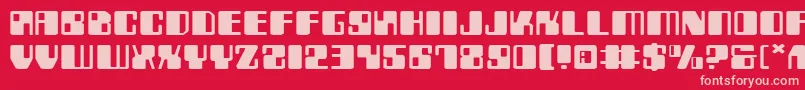ZyborgsExpanded Font – Pink Fonts on Red Background