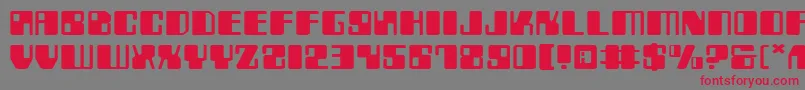 Fonte ZyborgsExpanded – fontes vermelhas em um fundo cinza