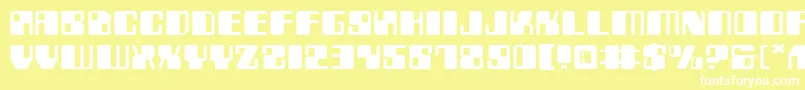 ZyborgsExpanded Font – White Fonts on Yellow Background