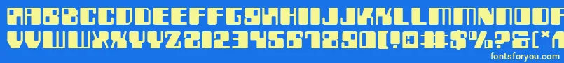 ZyborgsExpanded Font – Yellow Fonts on Blue Background