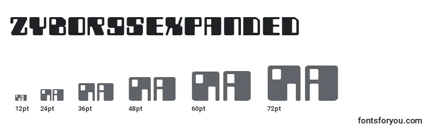 Размеры шрифта ZyborgsExpanded