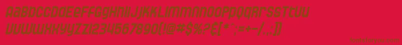 SfSpeedwaystarCondensedOblique Font – Brown Fonts on Red Background