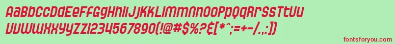 SfSpeedwaystarCondensedOblique Font – Red Fonts on Green Background