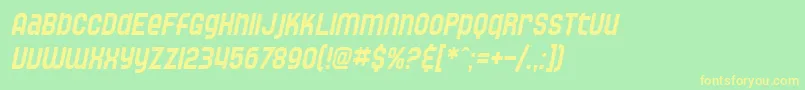 SfSpeedwaystarCondensedOblique Font – Yellow Fonts on Green Background
