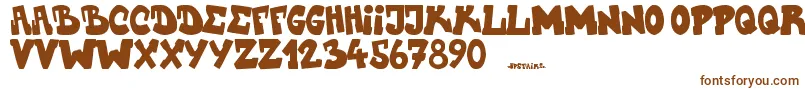 Upstairscvjmgraff-fontti – ruskeat fontit valkoisella taustalla