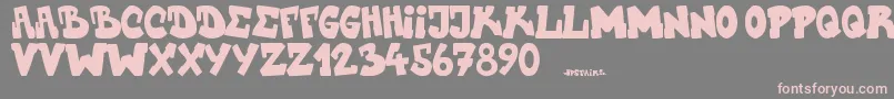 Upstairscvjmgraff Font – Pink Fonts on Gray Background