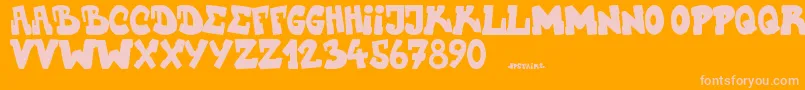 Upstairscvjmgraff Font – Pink Fonts on Orange Background