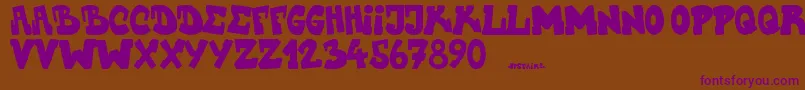 Upstairscvjmgraff Font – Purple Fonts on Brown Background