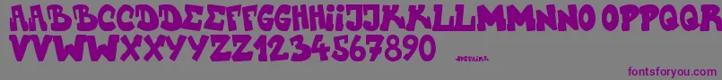 フォントUpstairscvjmgraff – 紫色のフォント、灰色の背景
