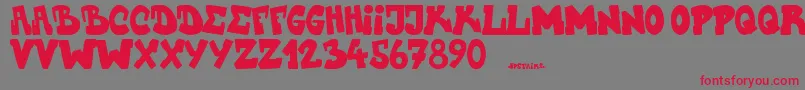 Upstairscvjmgraff Font – Red Fonts on Gray Background