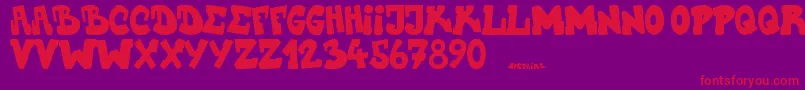 Upstairscvjmgraff Font – Red Fonts on Purple Background