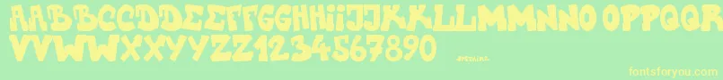 Upstairscvjmgraff Font – Yellow Fonts on Green Background