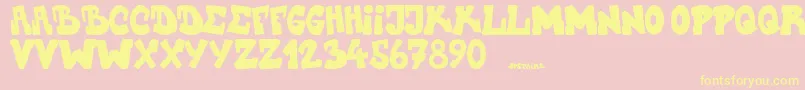 Upstairscvjmgraff Font – Yellow Fonts on Pink Background