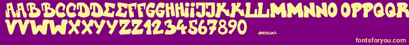 Upstairscvjmgraff Font – Yellow Fonts on Purple Background