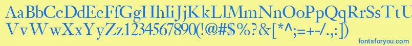 JansonsskRegular Font – Blue Fonts on Yellow Background