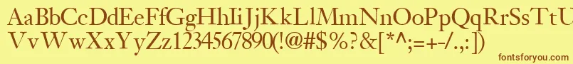 JansonsskRegular Font – Brown Fonts on Yellow Background