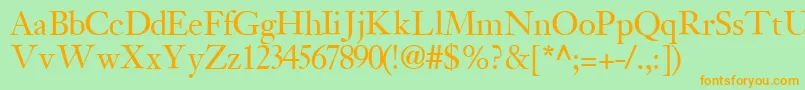 JansonsskRegular Font – Orange Fonts on Green Background