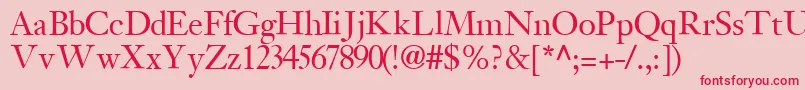 JansonsskRegular-Schriftart – Rote Schriften auf rosa Hintergrund