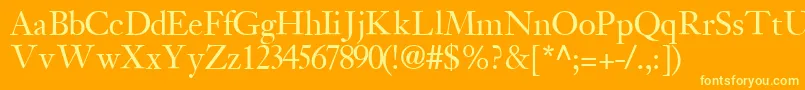 JansonsskRegular Font – Yellow Fonts on Orange Background