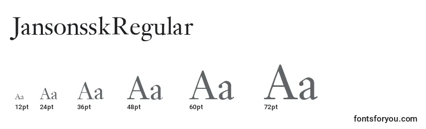 Размеры шрифта JansonsskRegular