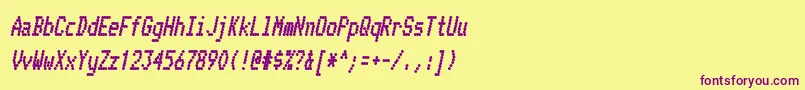 Telidoncdhv ffy Font – Purple Fonts on Yellow Background