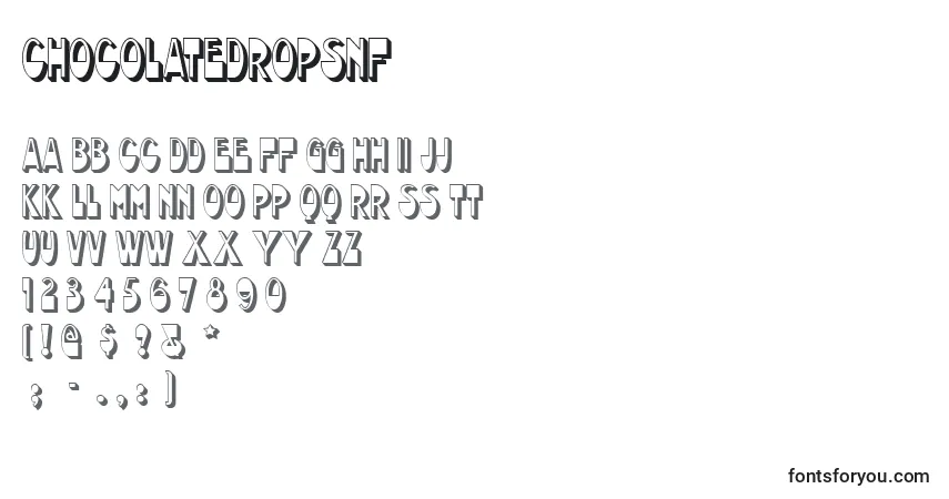 Schriftart Chocolatedropsnf (117069) – Alphabet, Zahlen, spezielle Symbole
