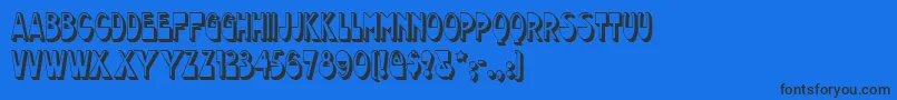 Chocolatedropsnf-Schriftart – Schwarze Schriften auf blauem Hintergrund