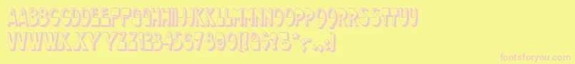 Chocolatedropsnf-fontti – vaaleanpunaiset fontit keltaisella taustalla