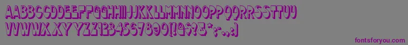 フォントChocolatedropsnf – 紫色のフォント、灰色の背景