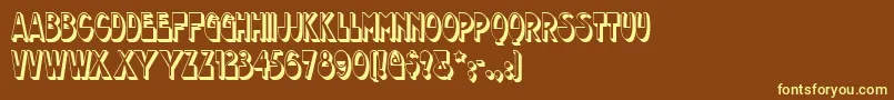 Chocolatedropsnf-Schriftart – Gelbe Schriften auf braunem Hintergrund