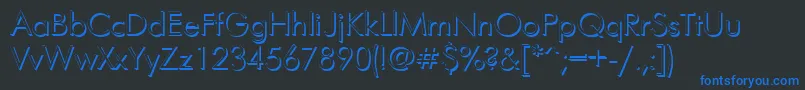 Czcionka FuturisshadowcttRegular – niebieskie czcionki na czarnym tle