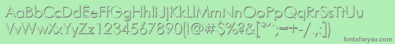 FuturisshadowcttRegular-fontti – harmaat kirjasimet vihreällä taustalla