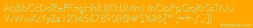 FuturisshadowcttRegular-Schriftart – Grüne Schriften auf orangefarbenem Hintergrund