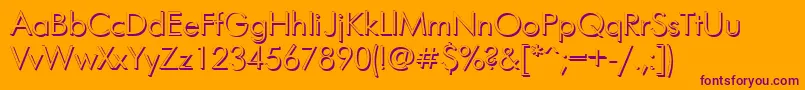 FuturisshadowcttRegular Font – Purple Fonts on Orange Background