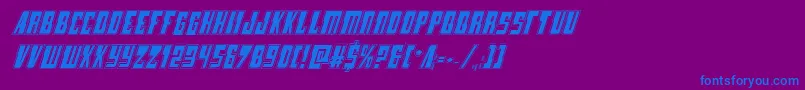 フォントLampreyacadital – 紫色の背景に青い文字