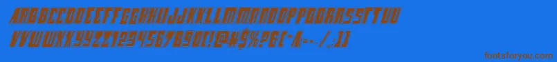 Lampreyacadital Font – Brown Fonts on Blue Background