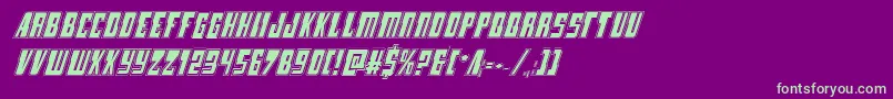 フォントLampreyacadital – 紫の背景に緑のフォント