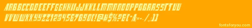Lampreyacadital-fontti – keltaiset fontit oranssilla taustalla