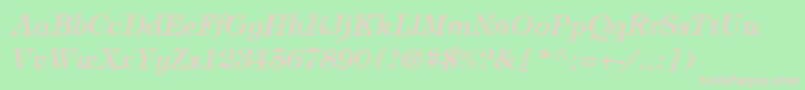 SophisticateLightSsiLightItalic Font – Pink Fonts on Green Background