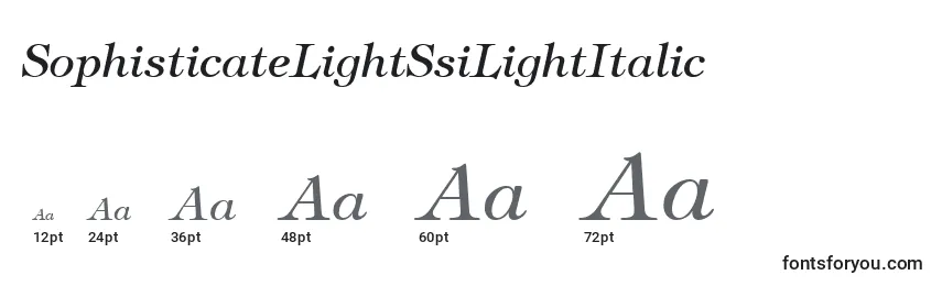Размеры шрифта SophisticateLightSsiLightItalic