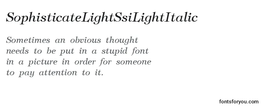 Шрифт SophisticateLightSsiLightItalic