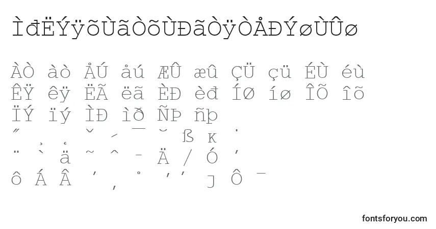 Шрифт WpMultinationalaCourier – алфавит, цифры, специальные символы