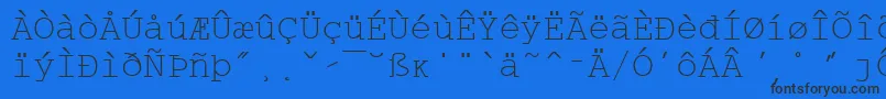Lisätietoja WpMultinationalaCourier-fontista WpMultinationalaCourier-fontti – mustat fontit sinisellä taustalla