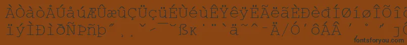 WpMultinationalaCourier-Schriftart – Schwarze Schriften auf braunem Hintergrund