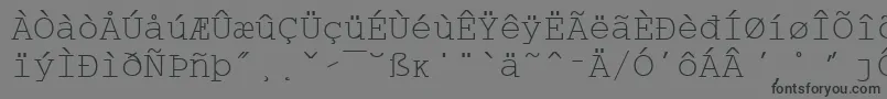 フォントWpMultinationalaCourier – 黒い文字の灰色の背景
