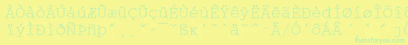 WpMultinationalaCourier-Schriftart – Grüne Schriften auf gelbem Hintergrund