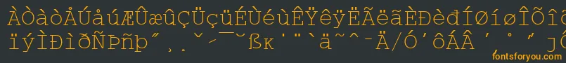Więcej informacji o czcionce WpMultinationalaCourier Czcionka WpMultinationalaCourier – pomarańczowe czcionki na czarnym tle