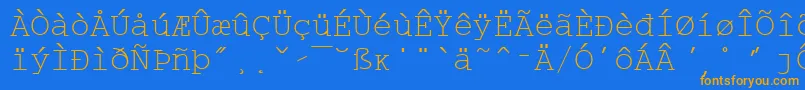 WpMultinationalaCourier Font – Orange Fonts on Blue Background