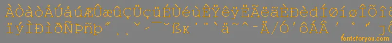 WpMultinationalaCourier-Schriftart – Orangefarbene Schriften auf grauem Hintergrund