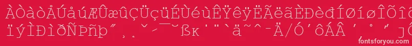 WpMultinationalaCourier-Schriftart – Rosa Schriften auf rotem Hintergrund